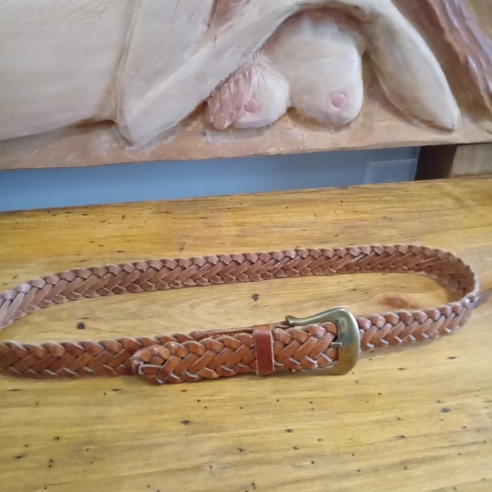 Brown Braided Leather Belt stylish braided
